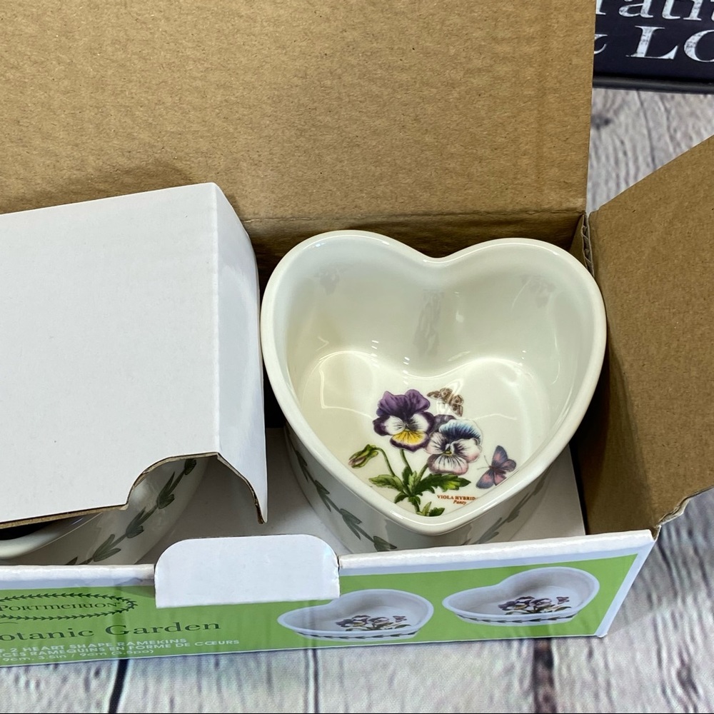 PORTMEIRION Botanic Garden Decorative Heart Ramekin Set-NIB-🔥FINAL PRICE🔥 - Picture 6 of 14